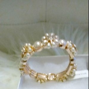 Pearl and Crystal Cuff Bracelet Wedding Jewelry br